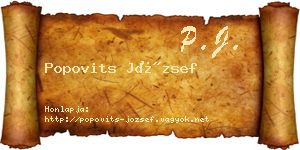 Popovits József névjegykártya