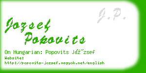 jozsef popovits business card